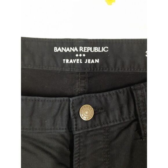 Banana Republic Jeans Mens 34x36 Black Slim Straight Travel Jean - Picture 3 of 6